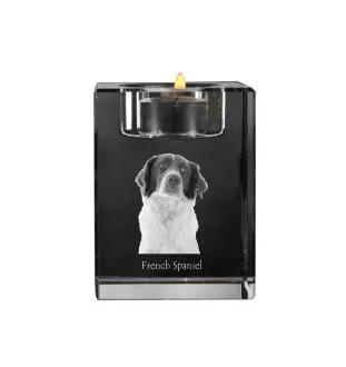 Spaniel francuski świecznik kryształowy z psem Art-Dog