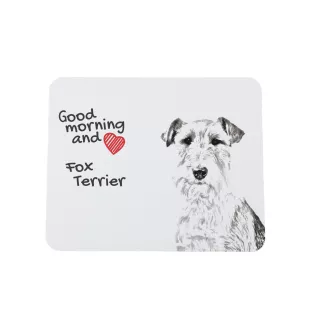 Fox Terrier Drahthaar, Foxterrier - Mauspad mit Druck, personalisiertes Mauspad mit Hund, einzigartiges Gadget für Büroangestellte von Art-Dog.