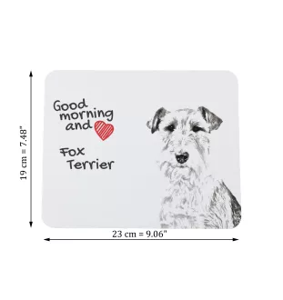 Fox Terrier Wire - mouse pad with print, personalized dog-themed mouse pad, unique gadget for an office worker by Art-Dog brand