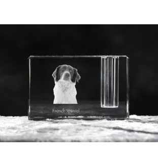 Épagneul français - Porte-stylos, organiseur en cristal avec photo de chien, décoration de bureau unique par la marque Art-Dog