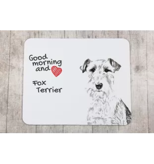 Fox-terrier à poil dur - tapis de souris personnalisé avec impression, tapis de souris personnalisé avec chien, accessoire unique pour employé de bureau de la marque Art-Dog