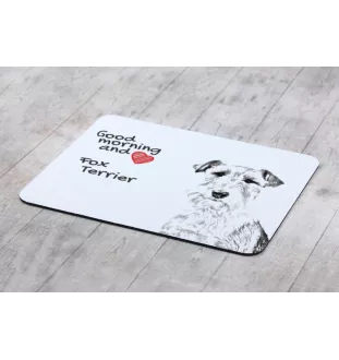 Fox Terrier Drahthaar, Foxterrier - Mauspad mit Druck, personalisiertes Mauspad mit Hund, einzigartiges Gadget für Büroangestellte von Art-Dog.