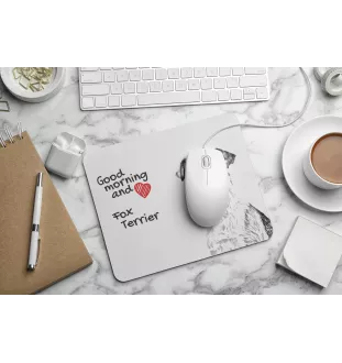 Fox-terrier à poil dur - tapis de souris personnalisé avec impression, tapis de souris personnalisé avec chien, accessoire unique pour employé de bureau de la marque Art-Dog