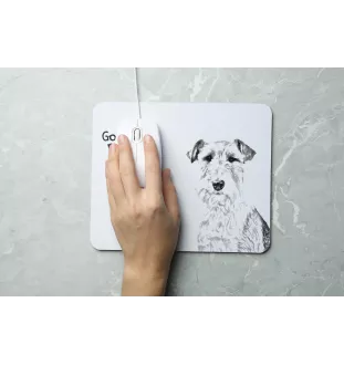 Fox-terrier à poil dur - tapis de souris personnalisé avec impression, tapis de souris personnalisé avec chien, accessoire unique pour employé de bureau de la marque Art-Dog