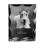 Fox Terrier Wire - crystal with a picture of a dog, glass statuette with a picture, unique frame with a picture from Art-Dog brand