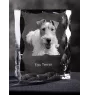Fox Terrier Drahthaar, Foxterrier - Kristall mit einem Hundebild, Glasstatuette mit einem Bild, einzigartiger Bilderrahmen der Marke Art-Dog