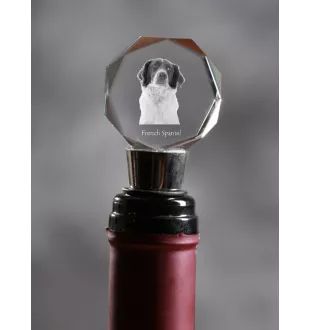 Französischer Spaniel, Epagneul Français - Flaschenverschluss, Weinverschluss aus Kristall mit Foto, personalisiertes Geschenk für Barkeeper der Marke Art-Dog
