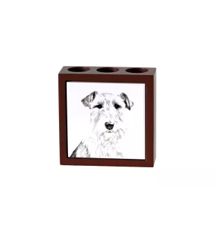 Fox-terrier à poil dur - porte-stylo avec chien, organiseur de bureau avec impression, décoration de bureau personnalisée de la marque Art-Dog