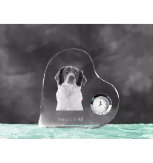 Spaniel francuski zegar w kształcie serca z psem Art-Dog