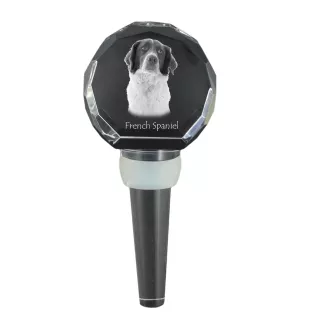 Französischer Spaniel, Epagneul Français - Kristallflaschenverschluss, einzigartiger Weinverschluss mit Foto, personalisiertes Geschenk für Sommelier der Marke Art-Dog