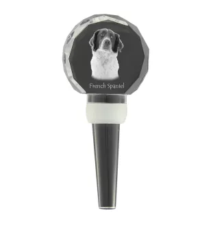 French Spaniel, French Setter, Canadian Setter - Crystal bottle stopper, unique wine stopper with photo, personalised gift for sommelier by Art-Dog brand