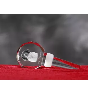 French Spaniel, French Setter, Canadian Setter - Crystal bottle stopper, unique wine stopper with photo, personalised gift for sommelier by Art-Dog brand