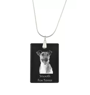 Fox Terrier Smooth - Crystal pendant with dog, silver necklace with photo, personalised pendant by Art-Dog brand