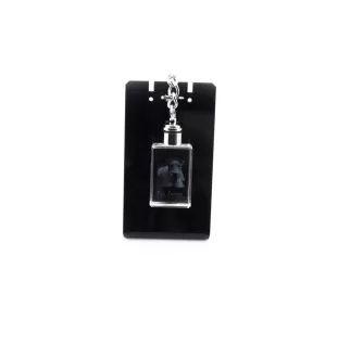 Fox Terrier Wire - Crystal key ring with dog photo, illuminated key ring, unique gift by Art-Dog brand