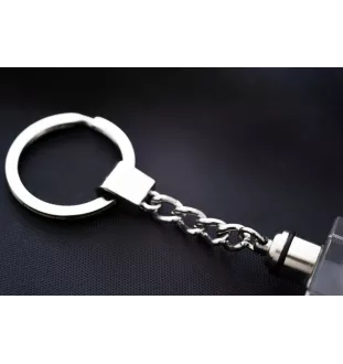 Fox Terrier Wire - Crystal key ring with dog photo, illuminated key ring, unique gift by Art-Dog brand