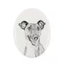 Fox Terrier Smooth - commemorative plaque with a photo of a dog, tombstone with a print, personalized oval plaque from the Art-Dog brand