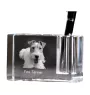 Fox-terrier à poil dur - Porte-stylos, organiseur en cristal avec photo de chien, décoration de bureau unique par la marque Art-Dog