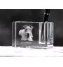 Fox Terrier Drahthaar, Foxterrier - Stifthalter, Kristallorganizer mit Hundefoto, einzigartige Schreibtischdekoration der Marke Art-Dog