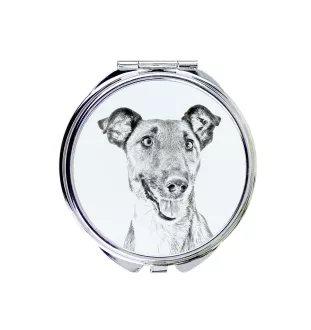 Fox Terrier Smooth - Pocket mirror with a dog, personalized mirror for a purse, compact mirror with Art-Dog brand print.