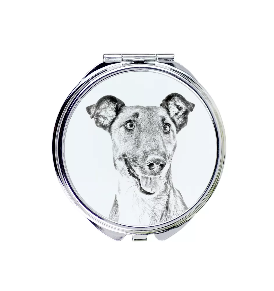Fox Terrier Smooth - Pocket mirror with a dog, personalized mirror for a purse, compact mirror with Art-Dog brand print.