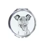 Fox Terrier Glatthaar, Foxterrier - Taschenspiegel mit Hund, personalisierter Taschenspiegel, kompakter Spiegel mit Art-Dog-Logo