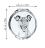 Fox Terrier Glatthaar, Foxterrier - Taschenspiegel mit Hund, personalisierter Taschenspiegel, kompakter Spiegel mit Art-Dog-Logo