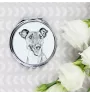 Fox Terrier Glatthaar, Foxterrier - Taschenspiegel mit Hund, personalisierter Taschenspiegel, kompakter Spiegel mit Art-Dog-Logo