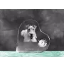 Fox Terrier Wire - crystal clock with a dog picture, heart-shaped shelf clock, personalized standing clock by Art-Dog brand