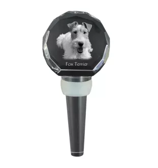Fox-terrier à poil dur - Bouchon de bouteille en cristal, bouchon de vin unique avec photo, cadeau personnalisé pour sommelier par la marque Art-Dog