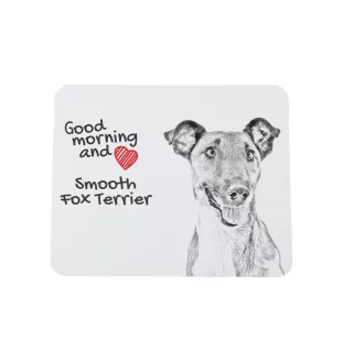 Fox Terrier Glatthaar, Foxterrier - Mauspad mit Druck, personalisiertes Mauspad mit Hund, einzigartiges Gadget für Büroangestellte von Art-Dog.