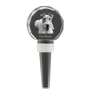 Fox Terrier Drahthaar, Foxterrier - Kristallflaschenverschluss, einzigartiger Weinverschluss mit Foto, personalisiertes Geschenk für Sommelier der Marke Art-Dog