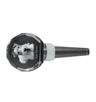 Fox-terrier à poil dur - Bouchon de bouteille en cristal, bouchon de vin unique avec photo, cadeau personnalisé pour sommelier par la marque Art-Dog