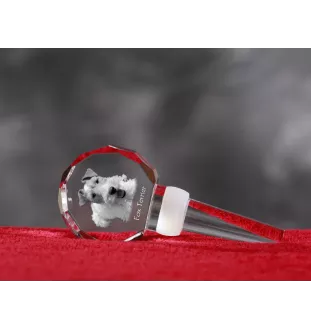Fox-terrier à poil dur - Bouchon de bouteille en cristal, bouchon de vin unique avec photo, cadeau personnalisé pour sommelier par la marque Art-Dog