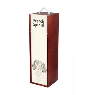 Französischer Spaniel, Epagneul Français - Weinbox mit Hund, Alkoholbox mit Grafik, personalisierte Geschenkbox der Marke Art-Dog