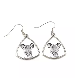 Fox Terrier Glatthaar, Foxterrier - Hund Ohrringe, hängende Ohrringe mit Bild, personalisierter Schmuck mit dem Aufdruck der Marke Art-Dog