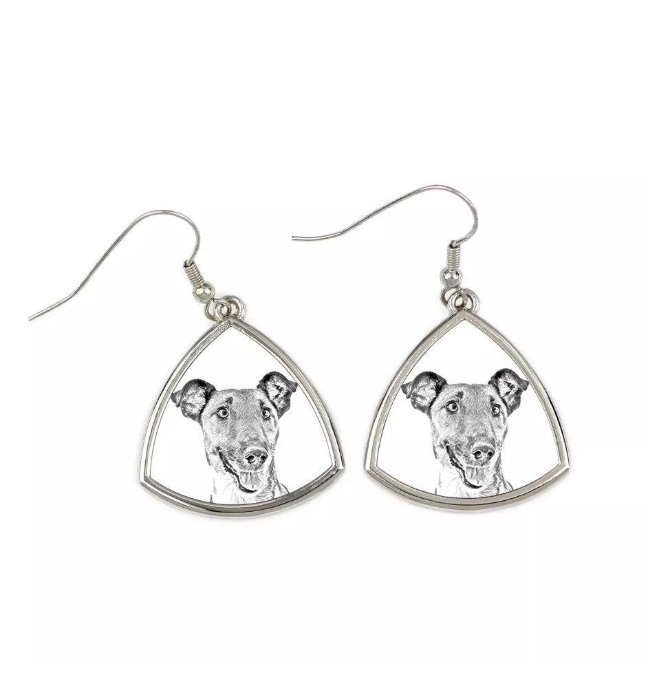Fox Terrier Smooth - dog earrings, hanging earrings with a picture, personalized jewelry with Art-Dog brand print