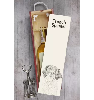 Französischer Spaniel, Epagneul Français - Weinbox mit Hund, Alkoholbox mit Grafik, personalisierte Geschenkbox der Marke Art-Dog