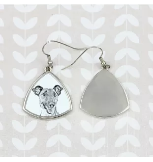 Fox Terrier Glatthaar, Foxterrier - Hund Ohrringe, hängende Ohrringe mit Bild, personalisierter Schmuck mit dem Aufdruck der Marke Art-Dog