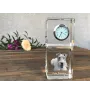 Fox Terrier Wire - crystal clock with a photo, a photo of a dog in crystal, personalized desk clock by Art-Dog brand