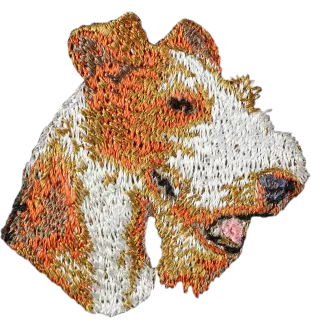 Fox-terrier à poil dur - écusson en forme de chien, patch brodé, décoration unique pour sac à dos de la marque Art-Dog