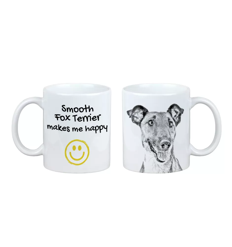 Fox Terrier Glatthaar, Foxterrier - Tasse mit Hund, fröhliche Tasse für Hundeliebhaber, personalisiertes Geschenk der Marke Art-Dog