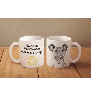 Fox Terrier Glatthaar, Foxterrier - Tasse mit Hund, fröhliche Tasse für Hundeliebhaber, personalisiertes Geschenk der Marke Art-Dog