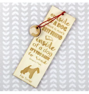 Fox Terrier Wire - dog bookmark, personalized bookmark, gift for bookworm from Art-Dog brand
