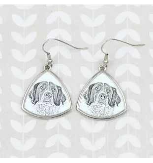 French Spaniel, French Setter, Canadian Setter - dog earrings, hanging earrings with a picture, personalized jewelry with Art-Dog brand print