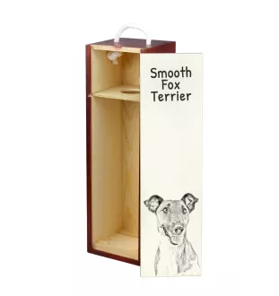 Fox Terrier Glatthaar, Foxterrier - Weinbox mit Hund, Alkoholbox mit Grafik, personalisierte Geschenkbox der Marke Art-Dog