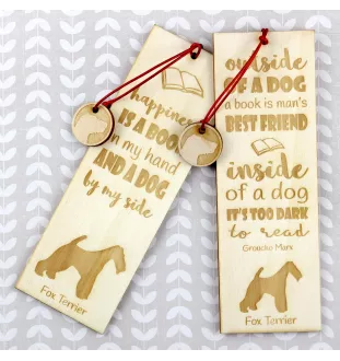 Fox Terrier Drahthaar, Foxterrier - Lesezeichen mit Hund, personalisiertes Lesezeichen, Geschenk für Bücherwurm von der Marke Art-Dog