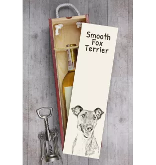 Fox Terrier Smooth - wine box with a dog, alcohol box with graphics, personalized gift box from the Art-Dog brand