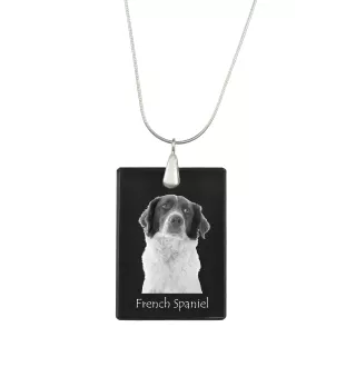 Épagneul français - Pendentif en cristal avec chien, collier en argent avec photo, pendentif personnalisé par la marque Art-Dog