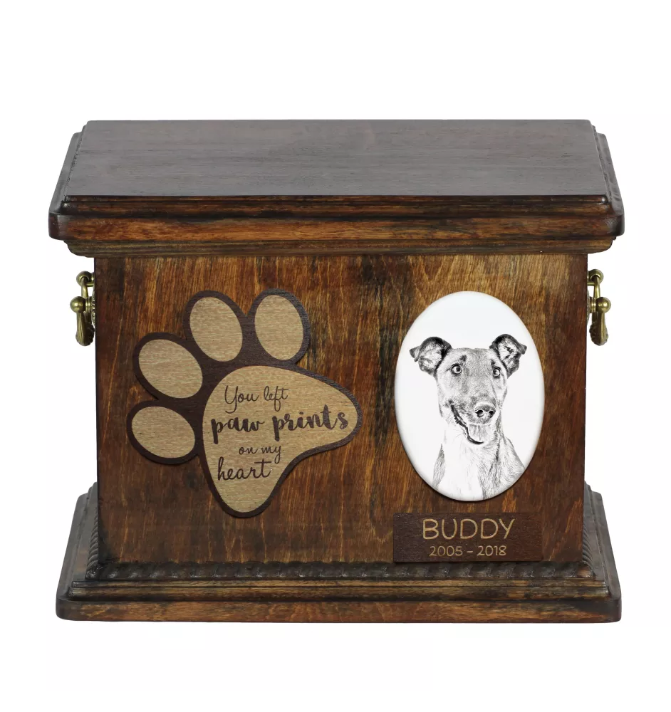 Fox Terrier Glatthaar, Foxterrier - Hund Ascheurne, personalisierte Ascheurne mit Foto, Hund Ascheurne von der Marke Art-Dog