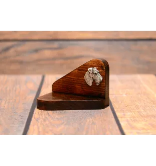 Fox Terrier Wire - wooden candle holder with a dog, tealight holder, a memorial place for a dog by Art-Dog brand